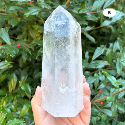 Natural Clear Quartz Tower Polished Crystal Point for Healing, Meditation, Energy Cleansing, and Home Decor - RPO522