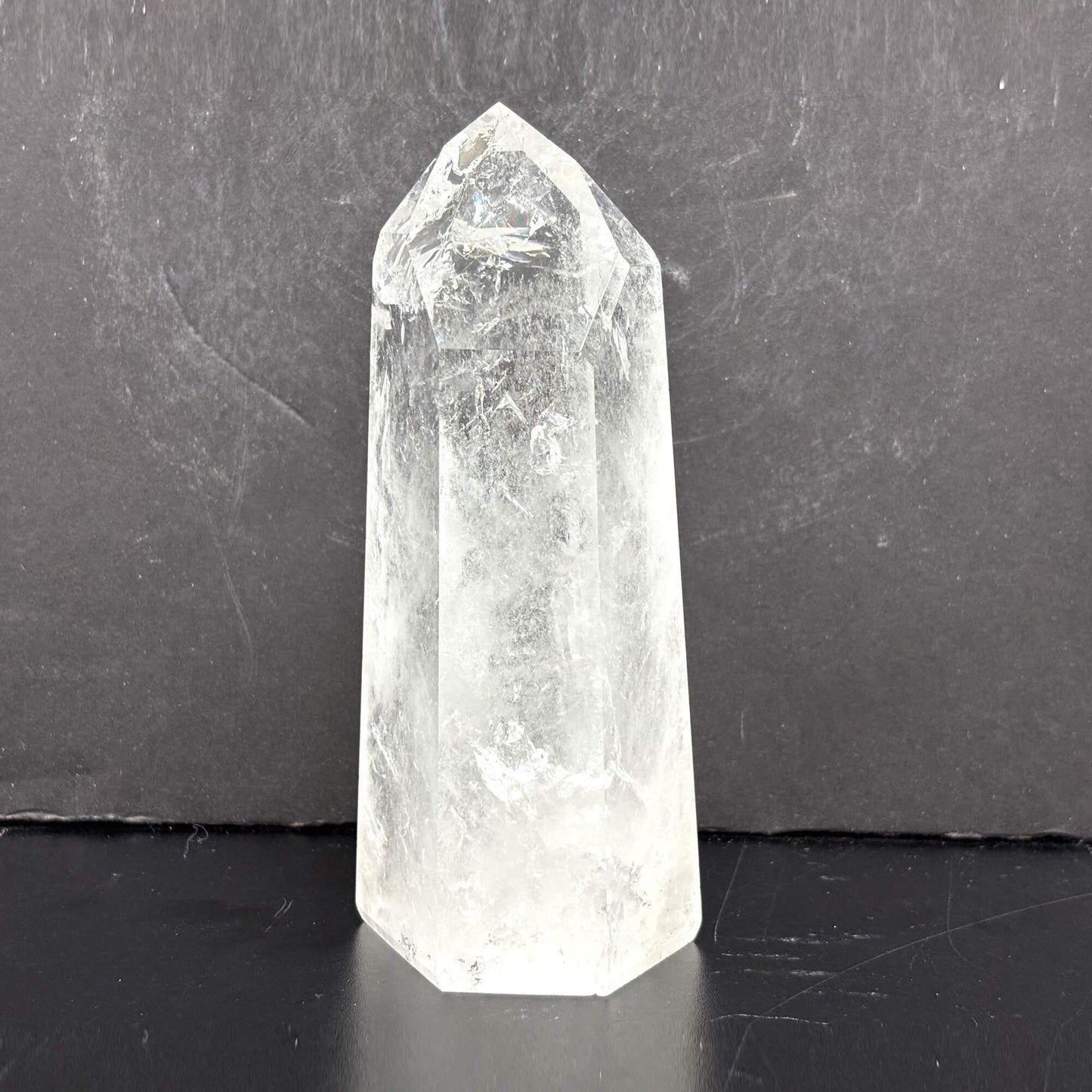 Natural Clear Quartz Tower Polished Crystal Point for Healing, Meditation, Energy Cleansing, and Home Decor - RPO522