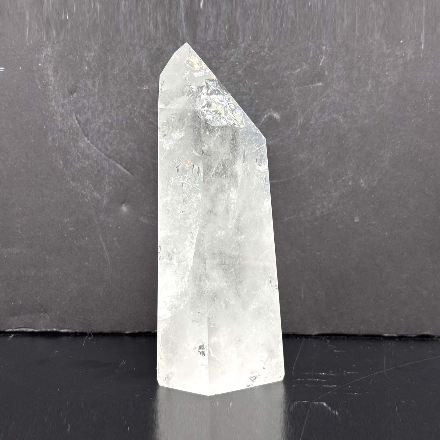Natural Clear Quartz Tower Polished Crystal Point for Healing, Meditation, Energy Cleansing, and Home Decor - RPO522
