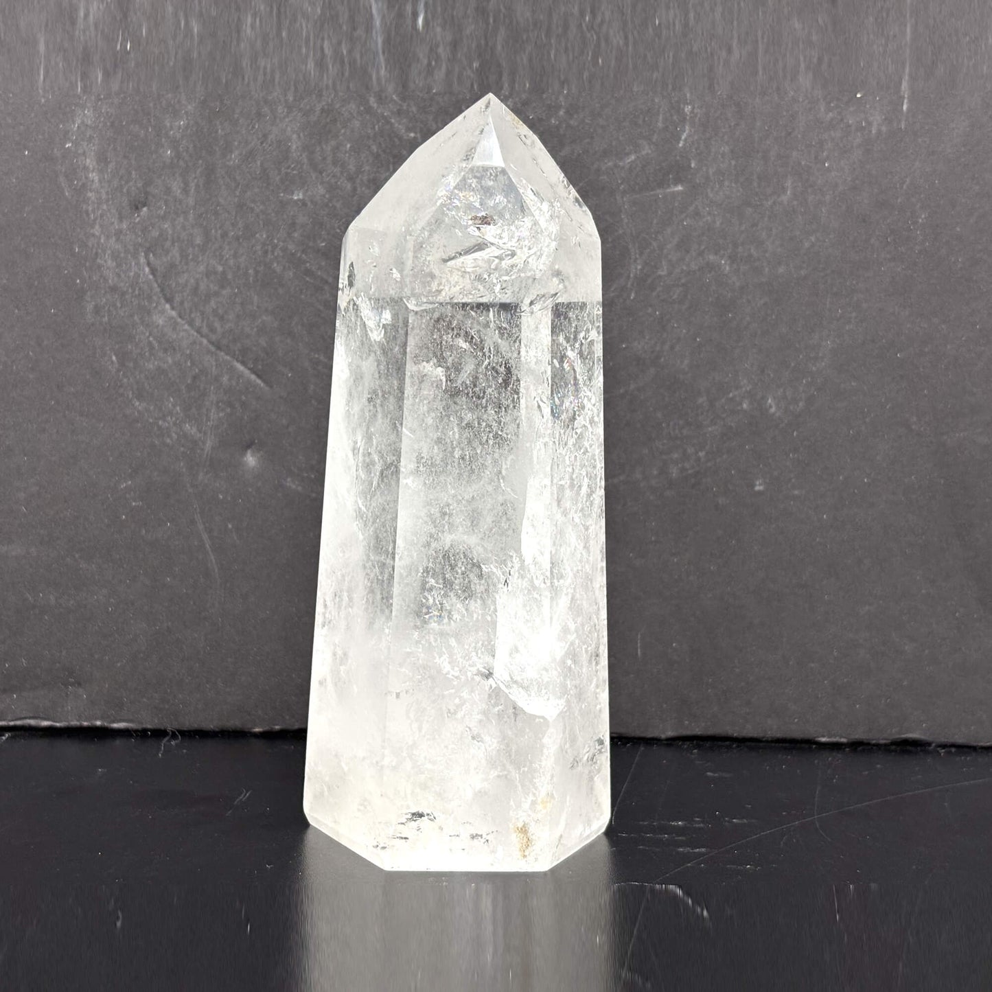 Natural Clear Quartz Tower Polished Crystal Point for Healing, Meditation, Energy Cleansing, and Home Decor - RPO522