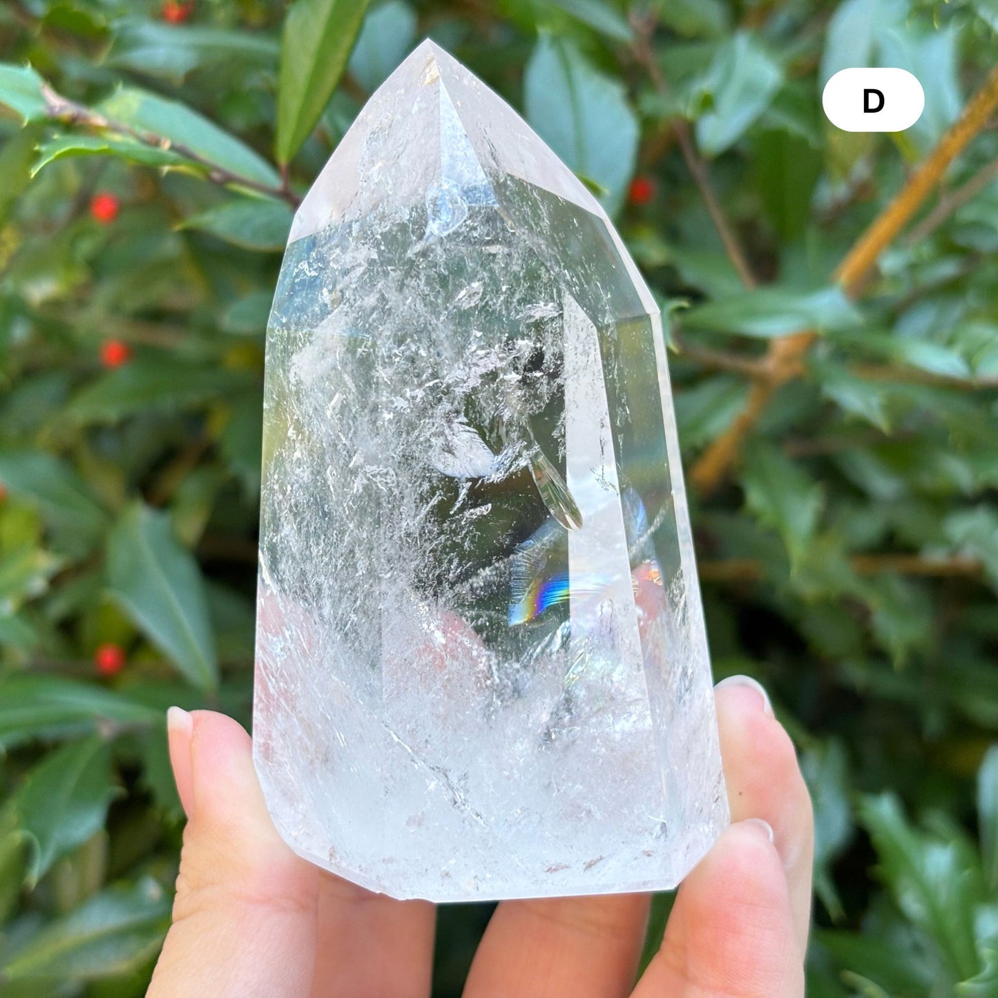Natural Clear Quartz Tower Polished Crystal Point for Healing, Meditation, Energy Cleansing, and Home Decor - RPO522
