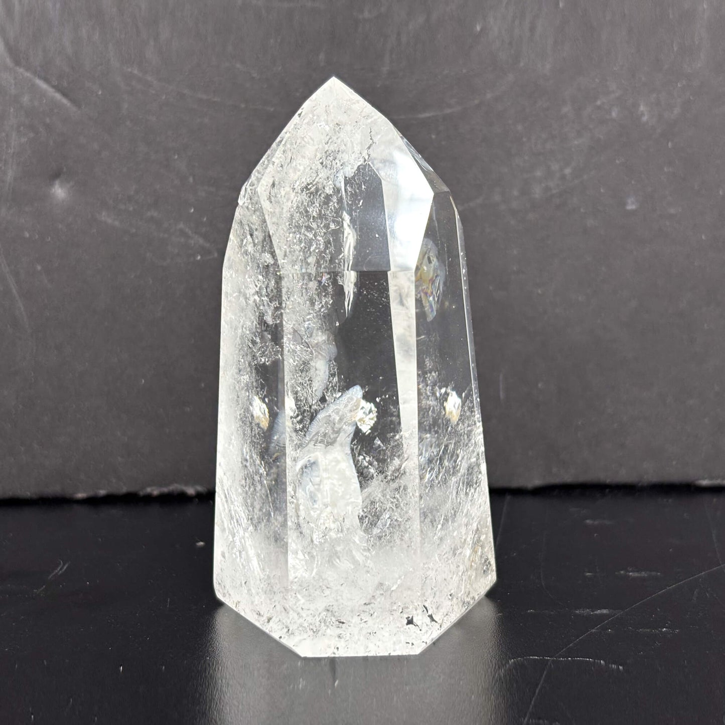 Natural Clear Quartz Tower Polished Crystal Point for Healing, Meditation, Energy Cleansing, and Home Decor - RPO522