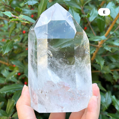 Natural Clear Quartz Tower Polished Crystal Point for Healing, Meditation, Energy Cleansing, and Home Decor - RPO522