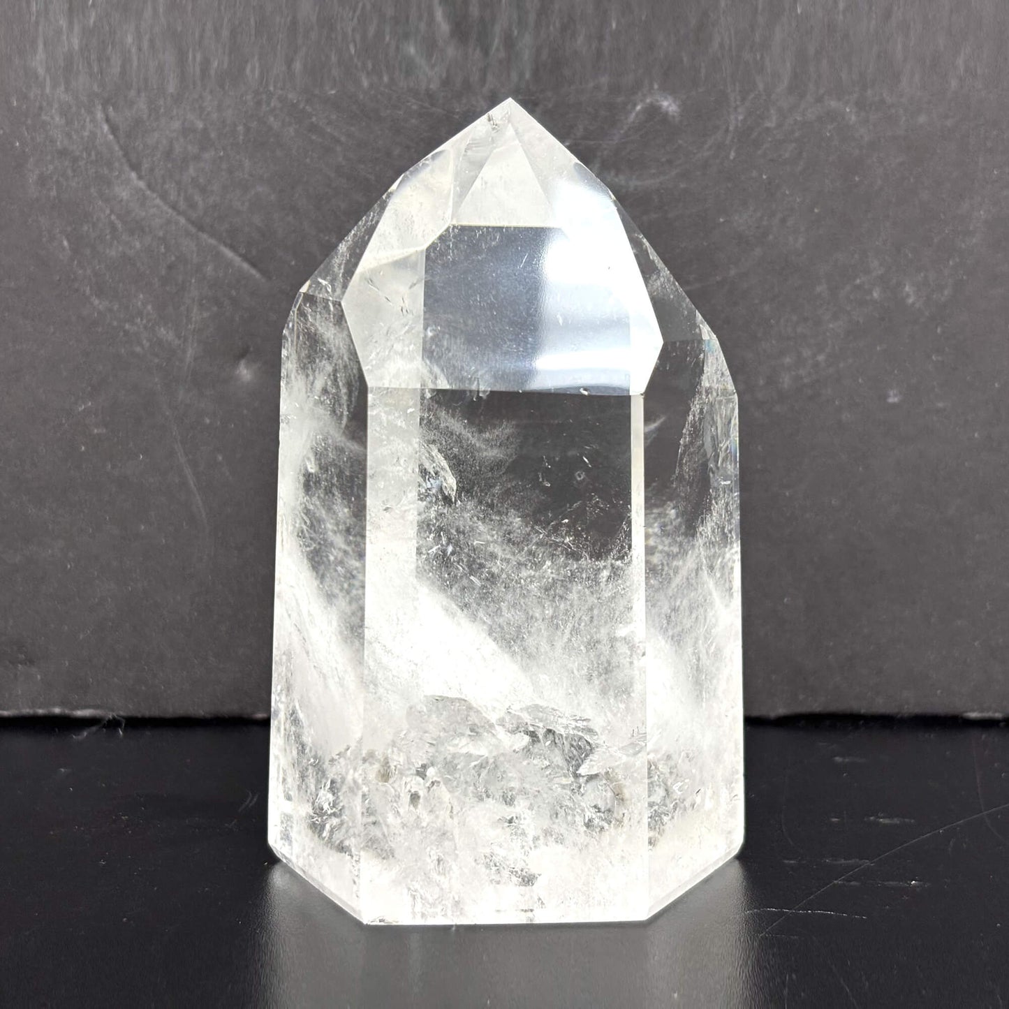 Natural Clear Quartz Tower Polished Crystal Point for Healing, Meditation, Energy Cleansing, and Home Decor - RPO522