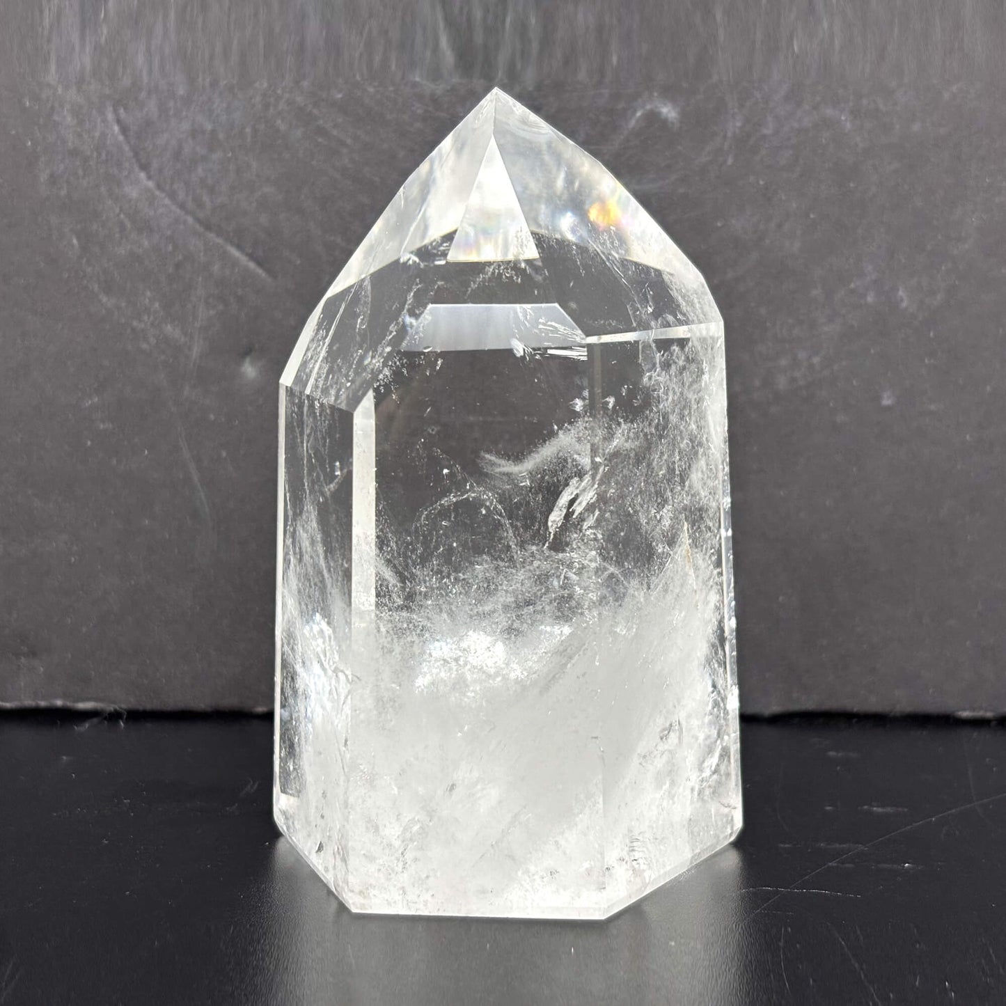 Natural Clear Quartz Tower Polished Crystal Point for Healing, Meditation, Energy Cleansing, and Home Decor - RPO522