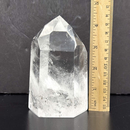 Natural Clear Quartz Tower Polished Crystal Point for Healing, Meditation, Energy Cleansing, and Home Decor - RPO522