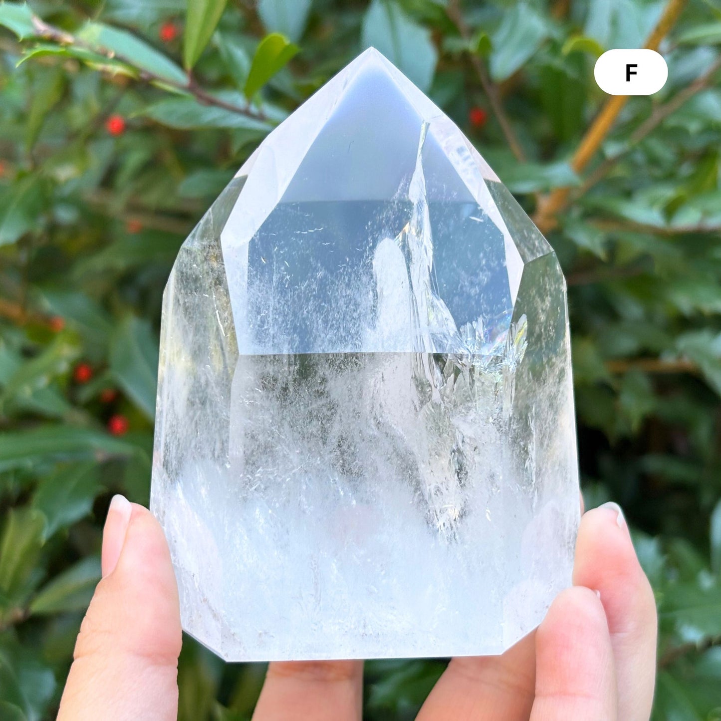 Natural Clear Quartz Tower Polished Crystal Point for Healing, Meditation, Energy Cleansing, and Home Decor - RPO522
