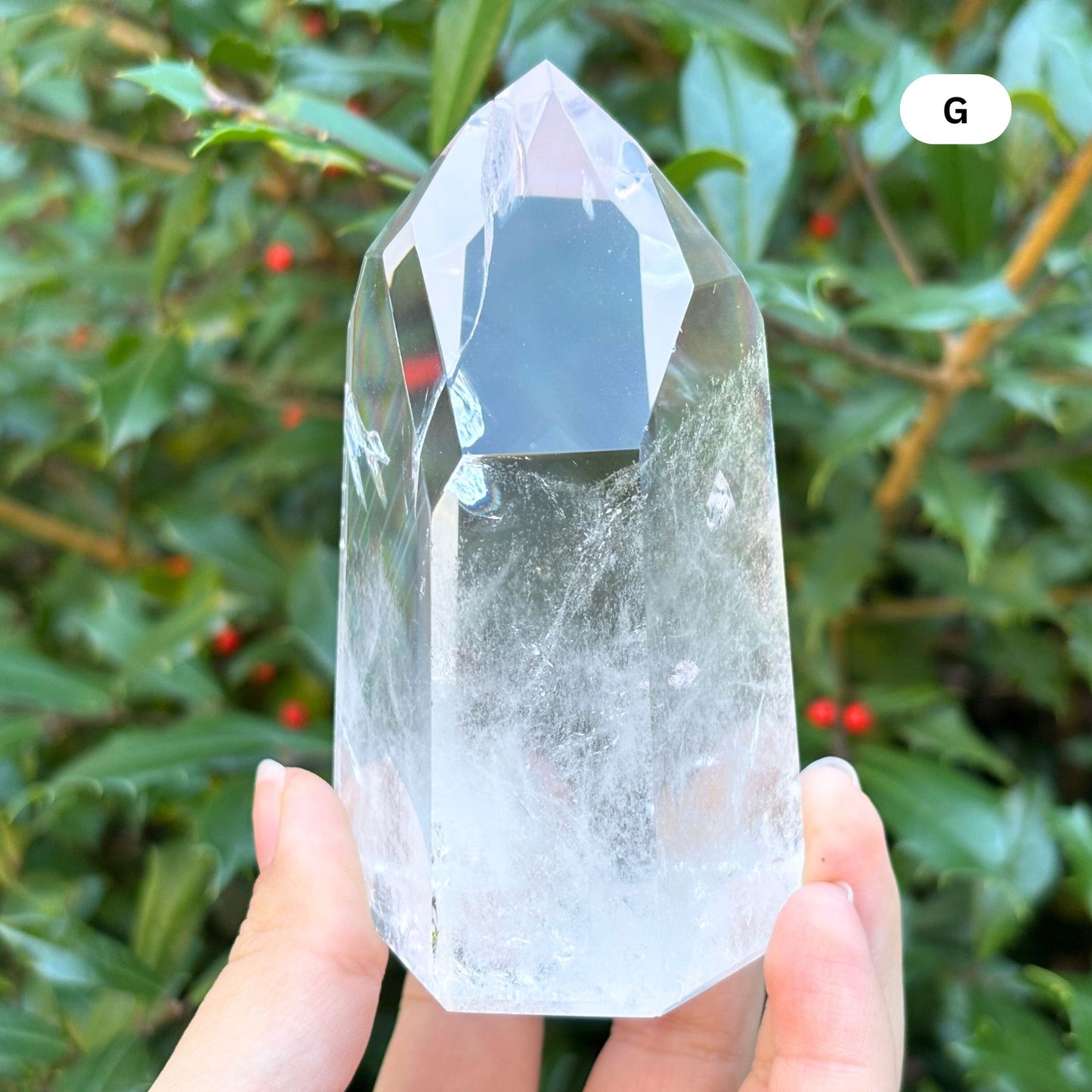 Natural Clear Quartz Tower Polished Crystal Point for Healing, Meditation, Energy Cleansing, and Home Decor - RPO522