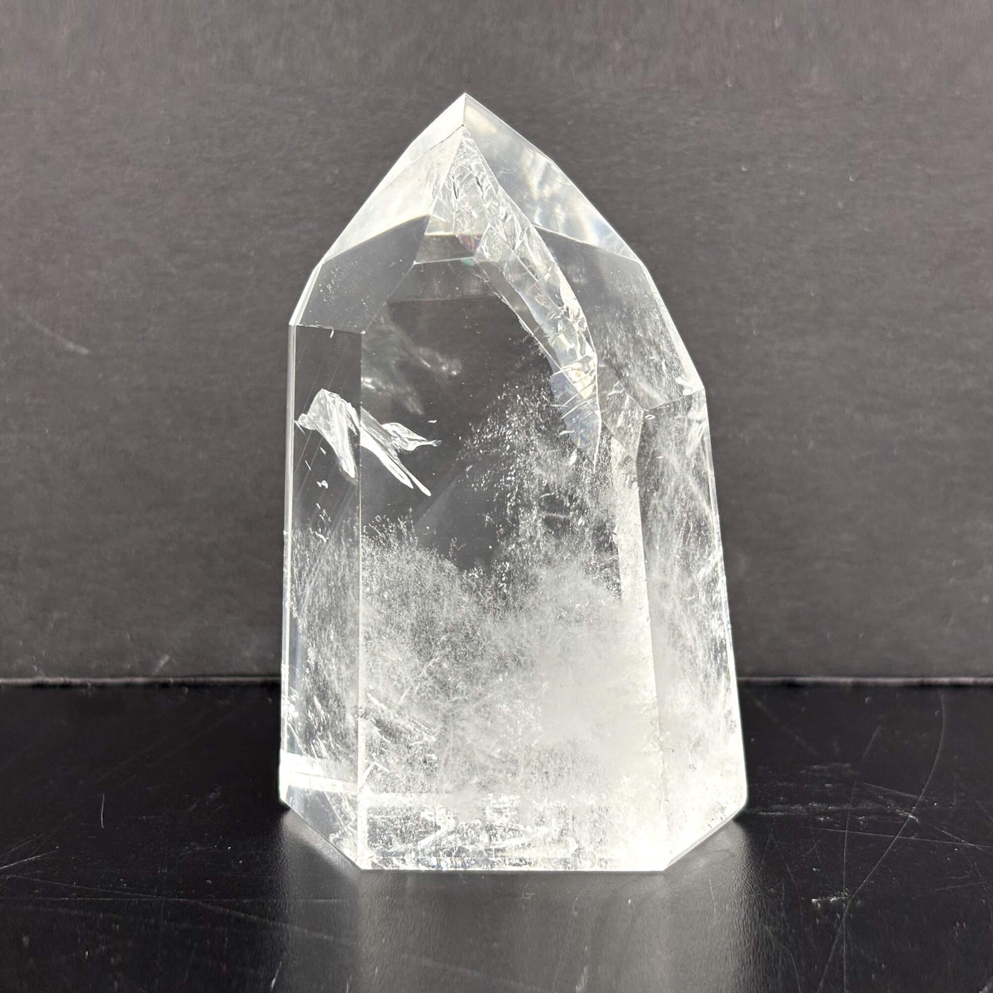 Natural Clear Quartz Tower Polished Crystal Point for Healing, Meditation, Energy Cleansing, and Home Decor - RPO522