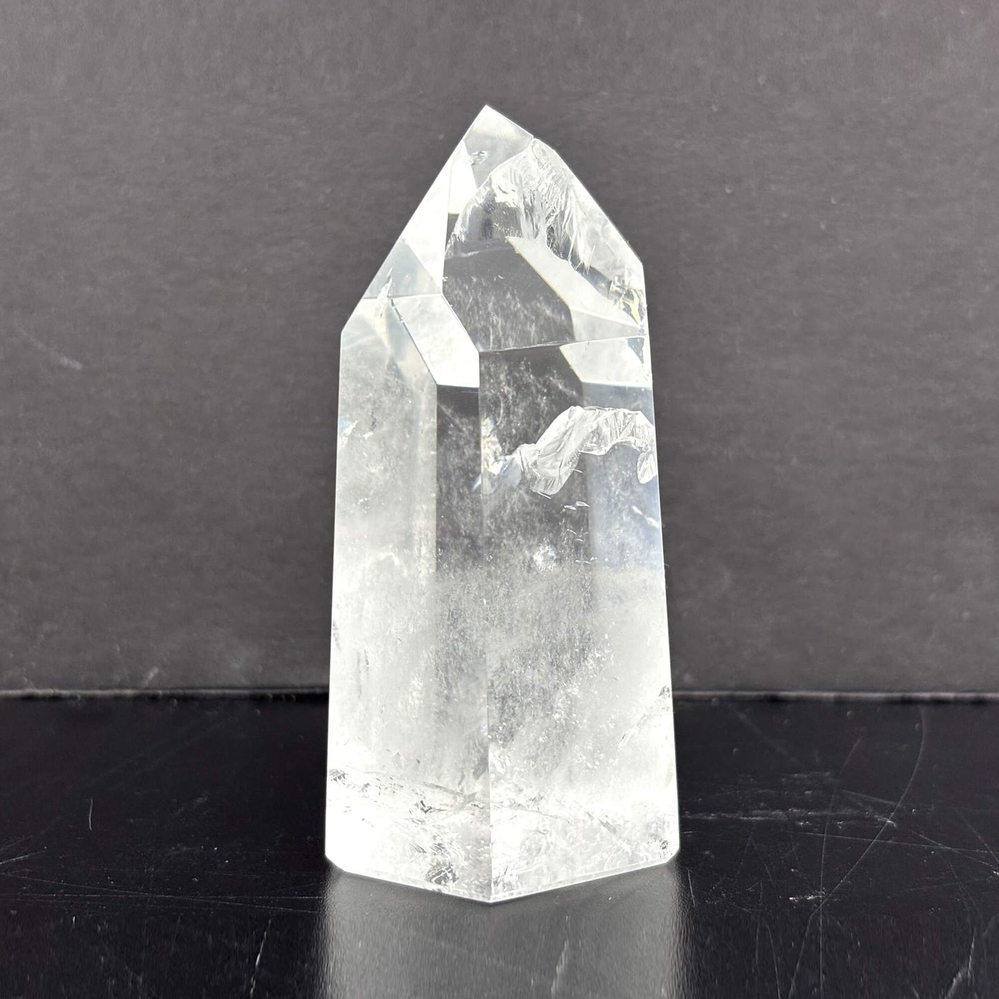 Natural Clear Quartz Tower Polished Crystal Point for Healing, Meditation, Energy Cleansing, and Home Decor - RPO522