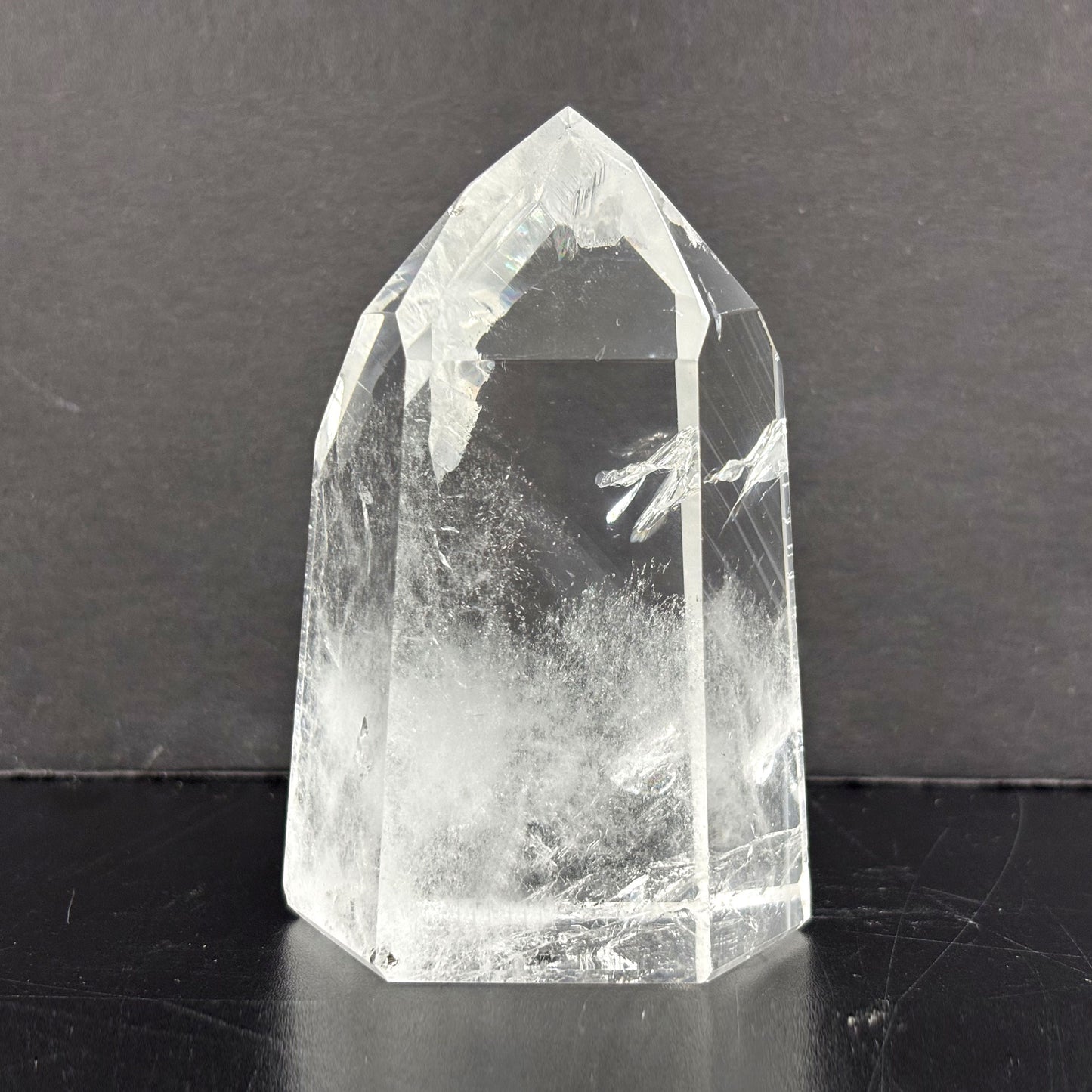 Natural Clear Quartz Tower Polished Crystal Point for Healing, Meditation, Energy Cleansing, and Home Decor - RPO522
