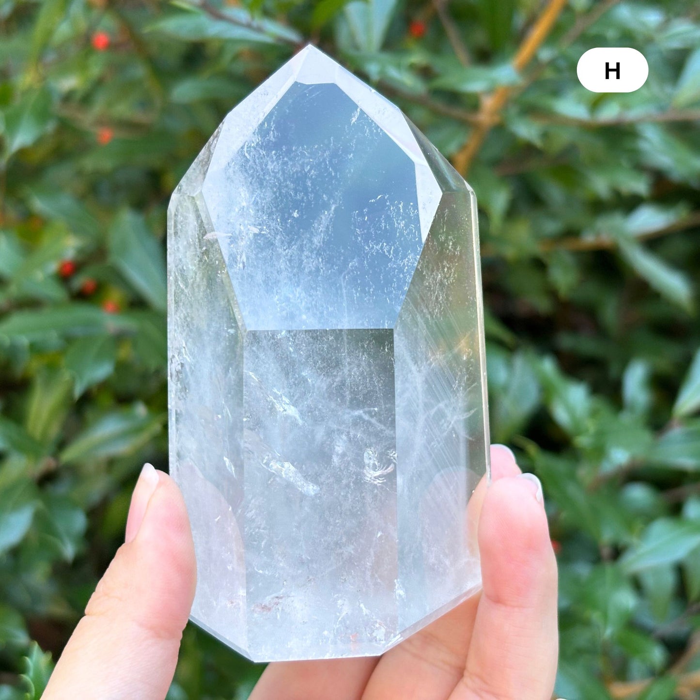Natural Clear Quartz Tower Polished Crystal Point for Healing, Meditation, Energy Cleansing, and Home Decor - RPO522