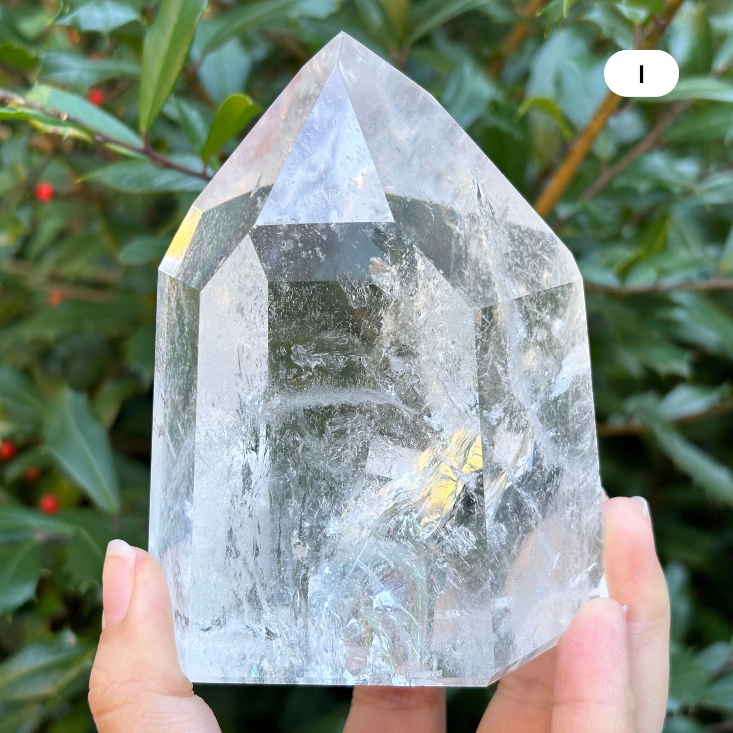 Natural Clear Quartz Tower Polished Crystal Point for Healing, Meditation, Energy Cleansing, and Home Decor - RPO522