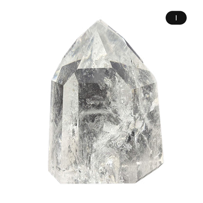 Natural Clear Quartz Tower Polished Crystal Point for Healing, Meditation, Energy Cleansing, and Home Decor - RPO522