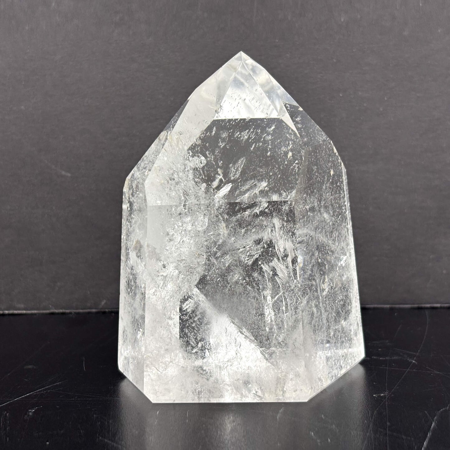 Natural Clear Quartz Tower Polished Crystal Point for Healing, Meditation, Energy Cleansing, and Home Decor - RPO522