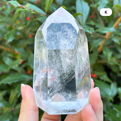 Natural Clear Quartz Tower Polished Crystal Point for Healing, Meditation, Energy Cleansing, and Home Decor - RPO522