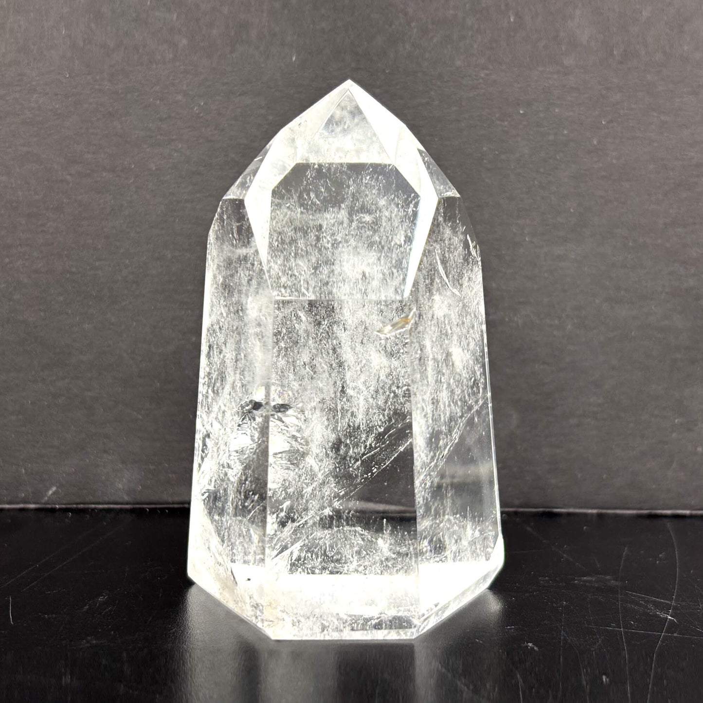 Natural Clear Quartz Tower Polished Crystal Point for Healing, Meditation, Energy Cleansing, and Home Decor - RPO522