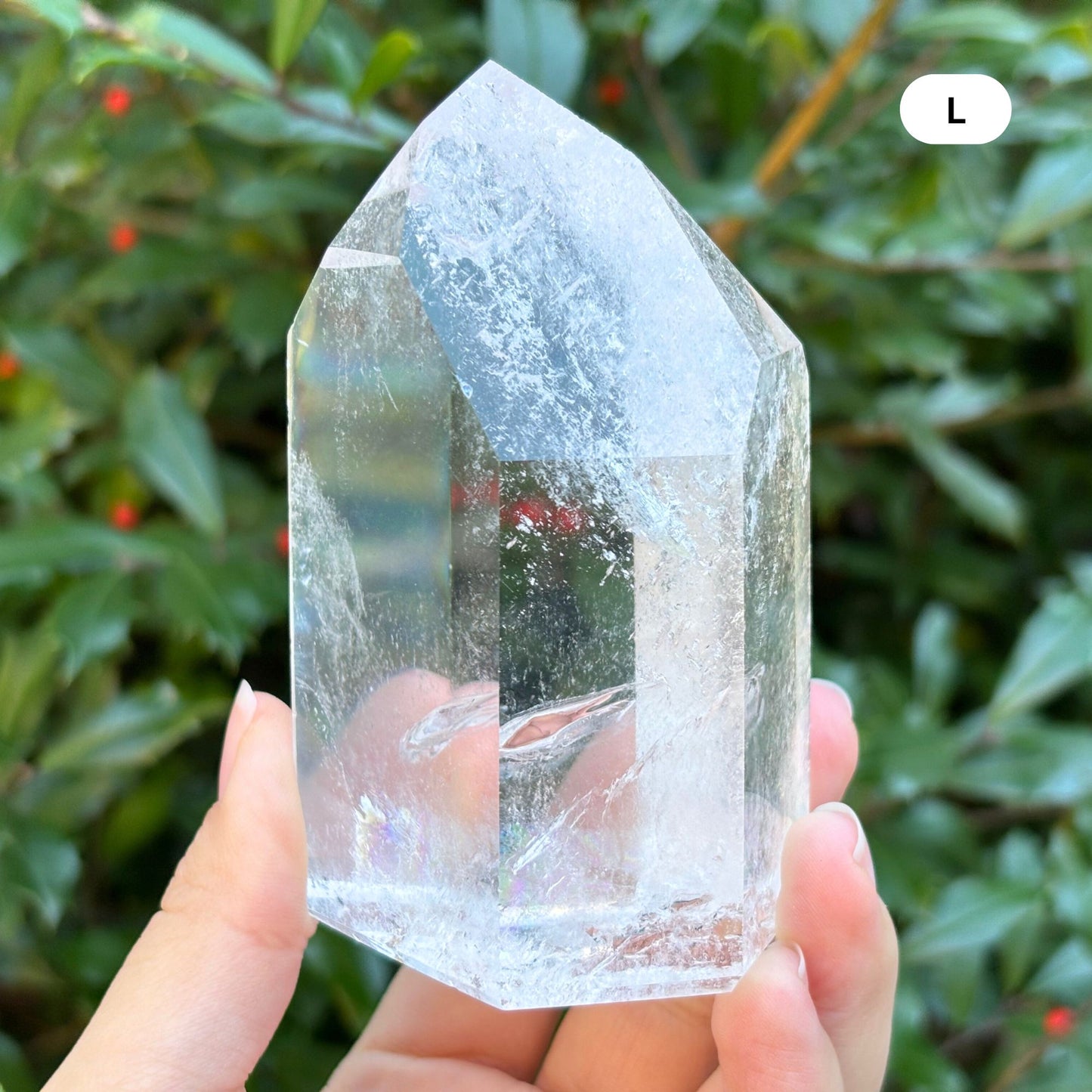 Natural Clear Quartz Tower Polished Crystal Point for Healing, Meditation, Energy Cleansing, and Home Decor - RPO522