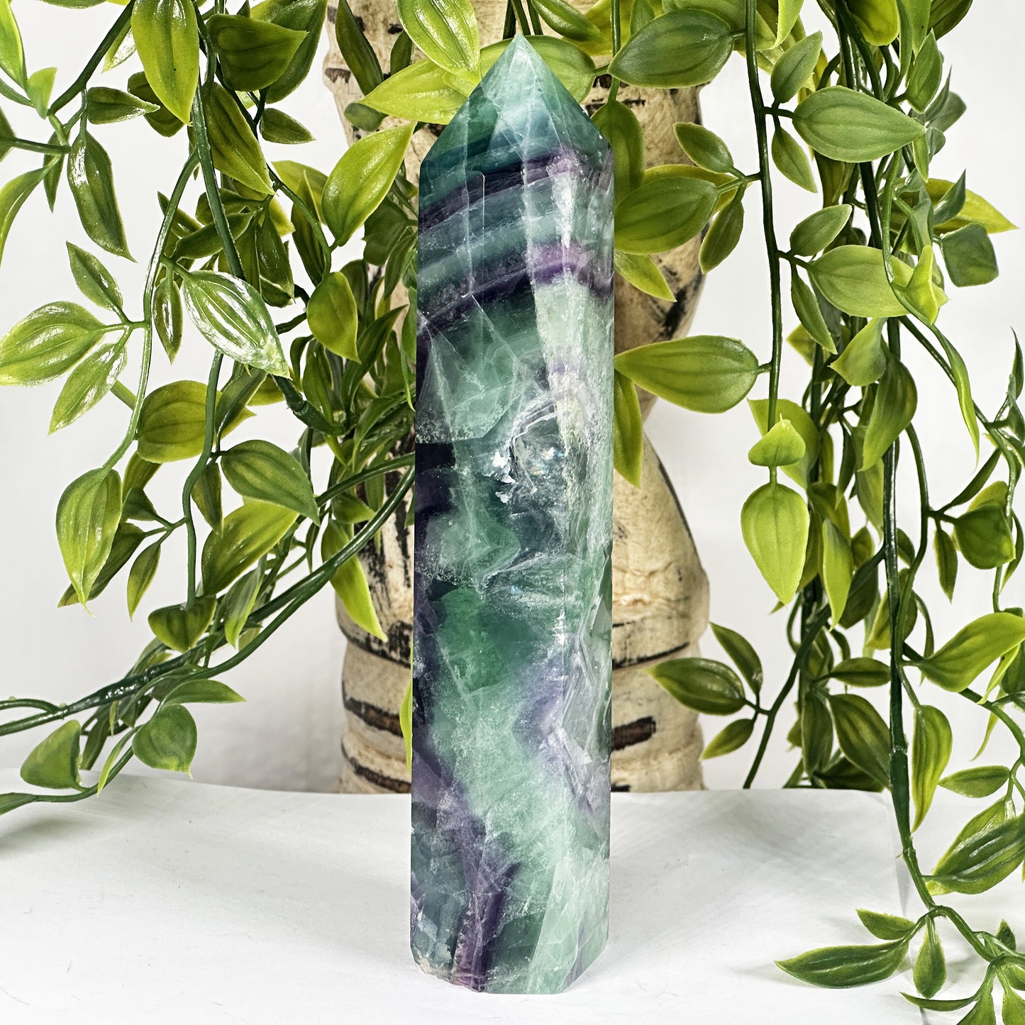 Natural Fluorite Crystal Tower Point - Gem Avenue