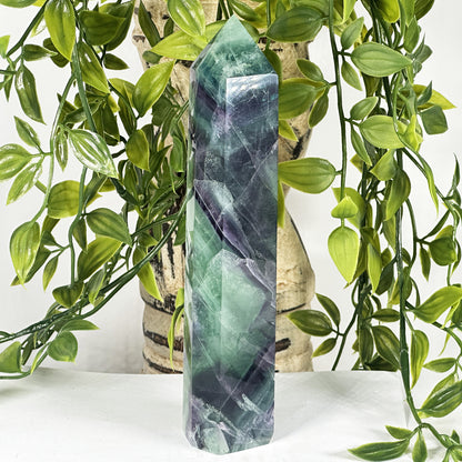 Natural Fluorite Crystal Tower Point - Gem Avenue