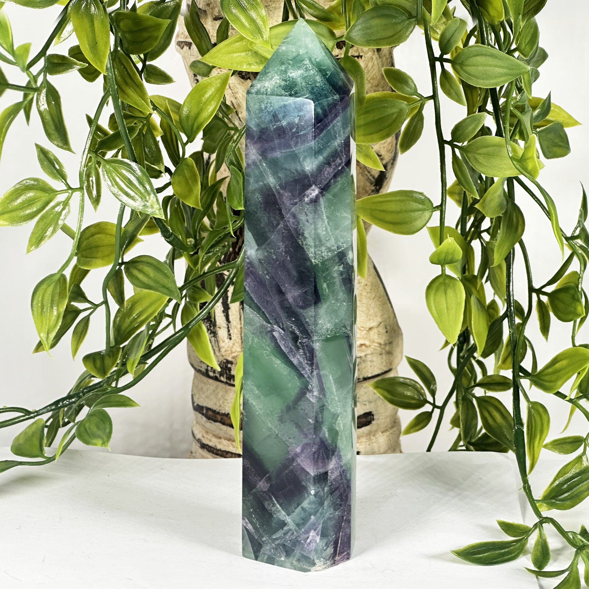 Natural Fluorite Crystal Tower Point - Gem Avenue