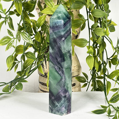 Natural Fluorite Crystal Tower Point - Gem Avenue