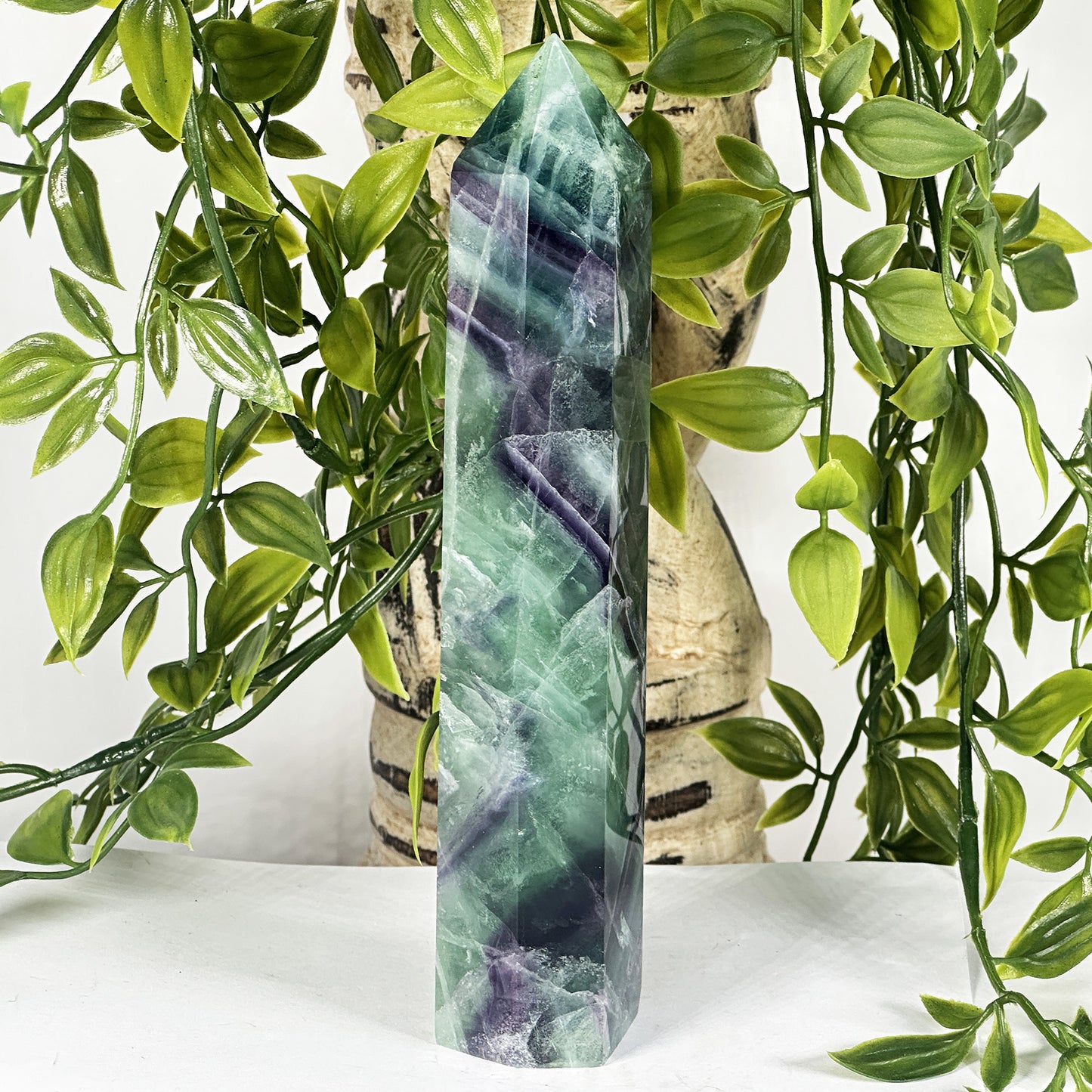 Natural Fluorite Crystal Tower Point - Gem Avenue