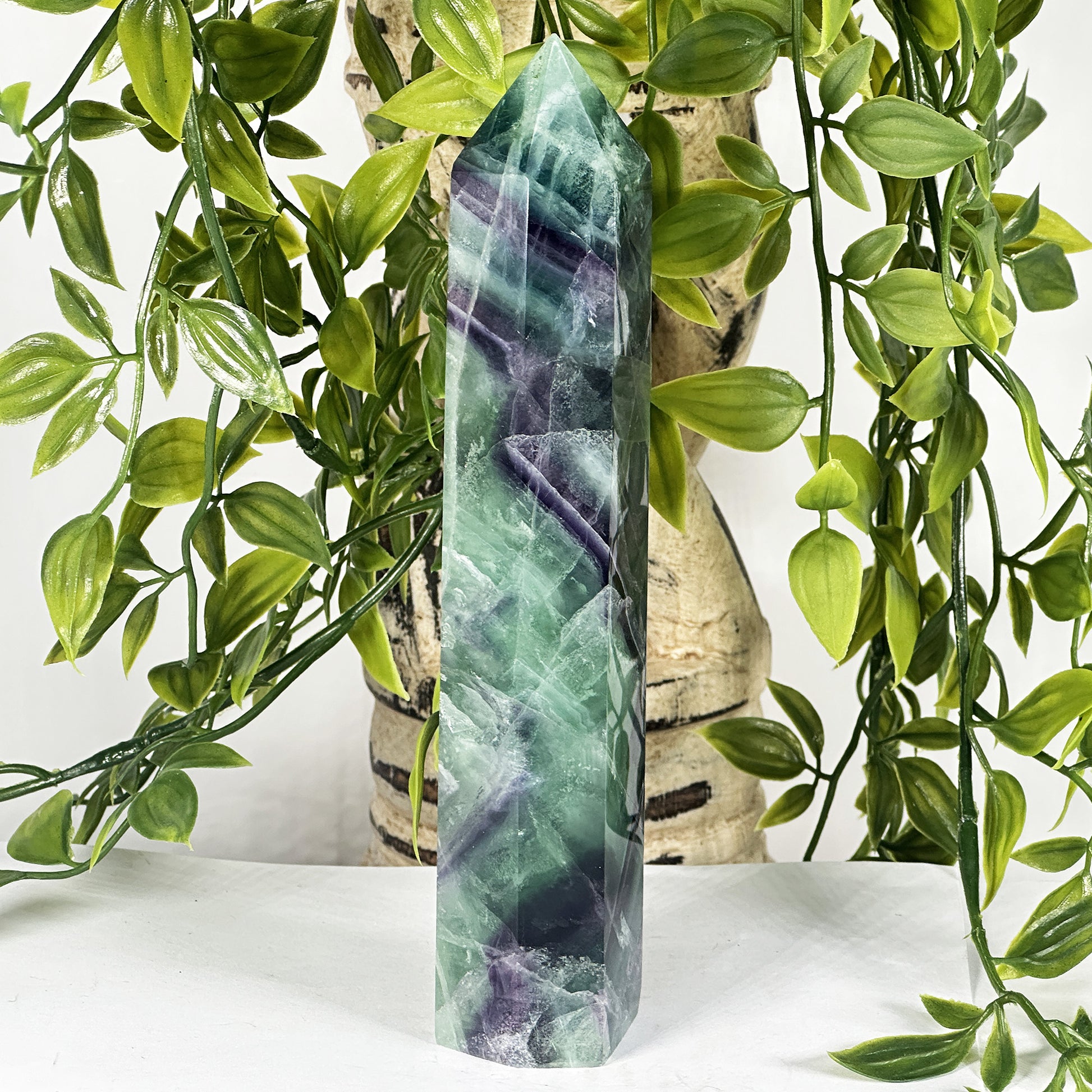 Natural Fluorite Crystal Tower Point - Gem Avenue