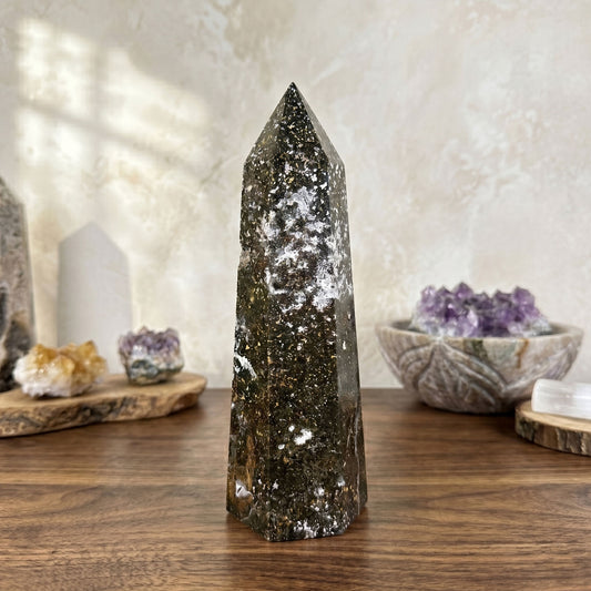 Natural Polished Sea Jasper Crystal Tower Point - RPO526