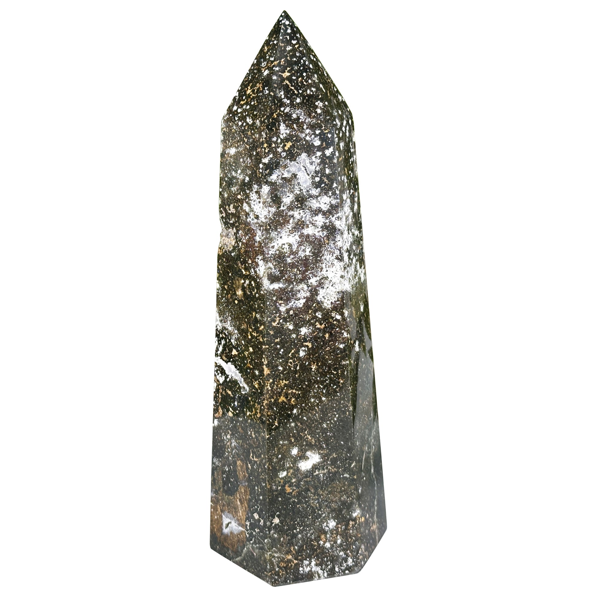 Natural Polished Sea Jasper Crystal Tower Point - Gem Avenue Retail