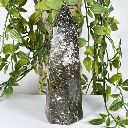 Natural Polished Sea Jasper Crystal Tower Point - Gem Avenue Retail