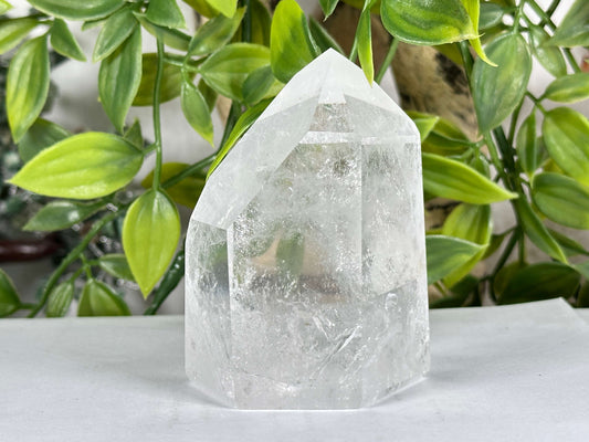 Natural Clear Quartz Crystal Point Tower Brazil Healing Meditation Energy Stone Home Decor Collectible - RPO534
