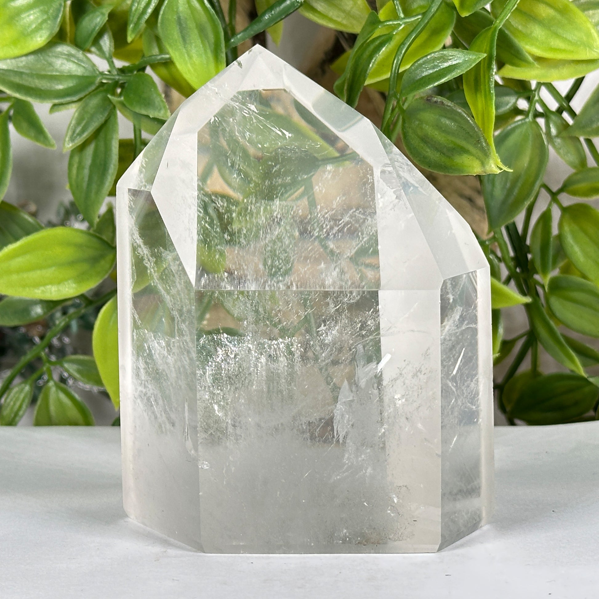 Natural Clear Quartz Crystal Point Tower - Gem Avenue