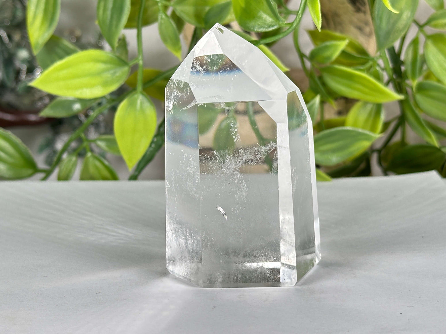 Natural Clear Quartz Crystal Point Tower Brazil Polished Healing Energy Stone for Meditation & Decor - RPO536