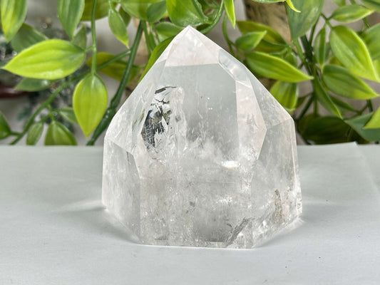 Natural Clear Quartz Point from Brazil Hand-Polished Crystal Tower for Healing & Energy - RPO539