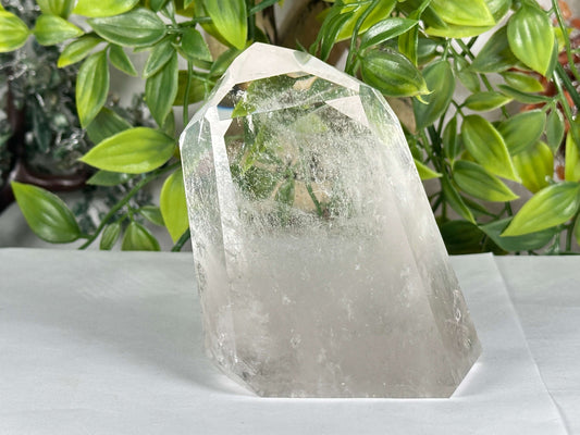 Natural Clear Quartz Point from Brazil Polished Crystal Tower for Healing & Energy - RPO540