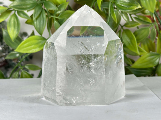 Natural Clear Quartz Crystal Tower Polished Brazilian Point - RPO545