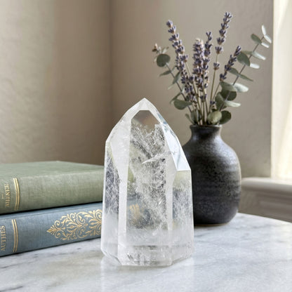 3.75" Clear Quartz Crystal Tower from Brazil