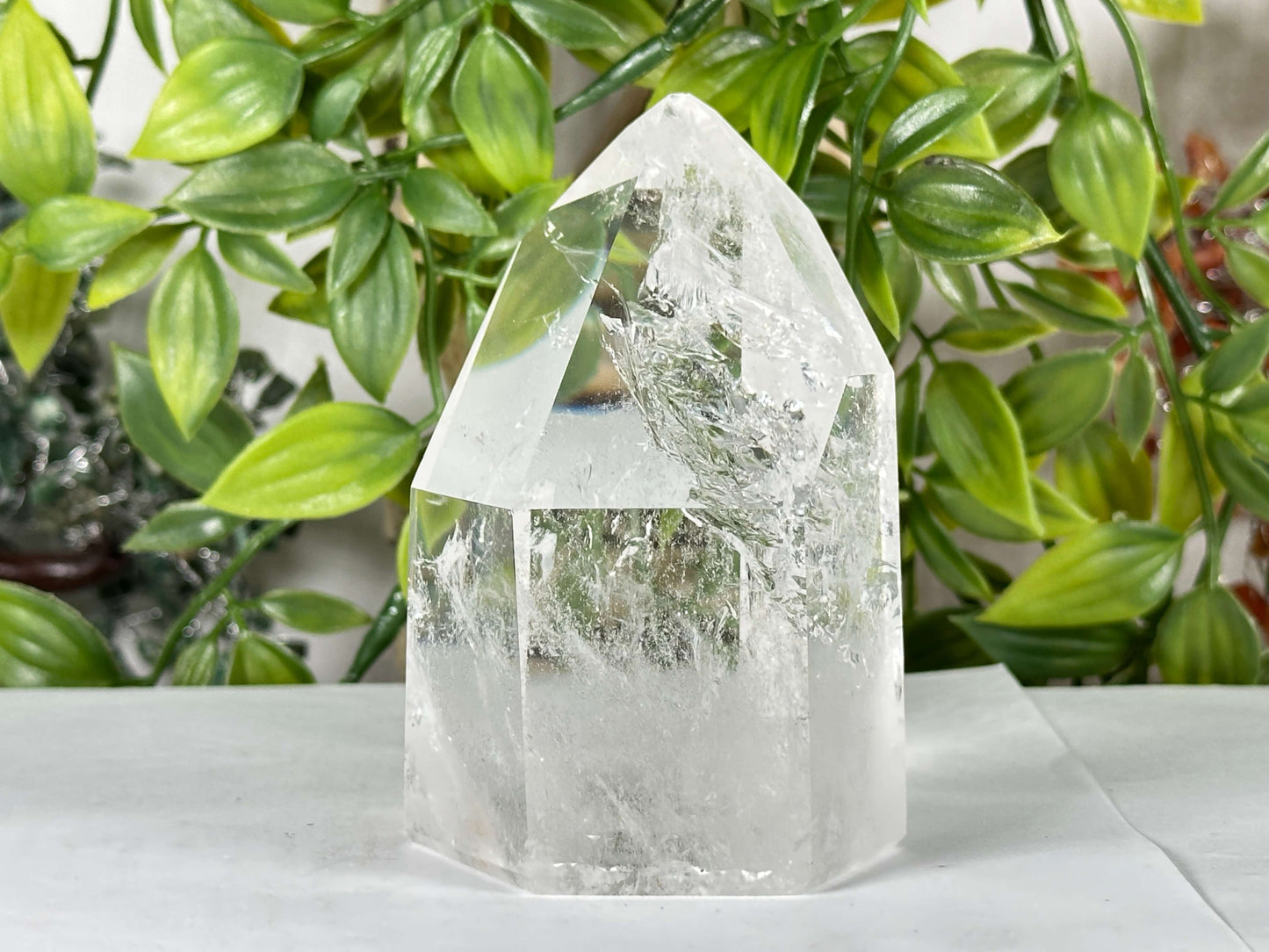Brazil Clear Quartz Crystal Point Polished Tower Natural Healing Stone - RPO549