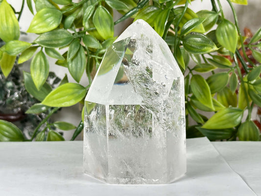 Brazil Clear Quartz Crystal Point Polished Tower Natural Healing Stone - RPO549