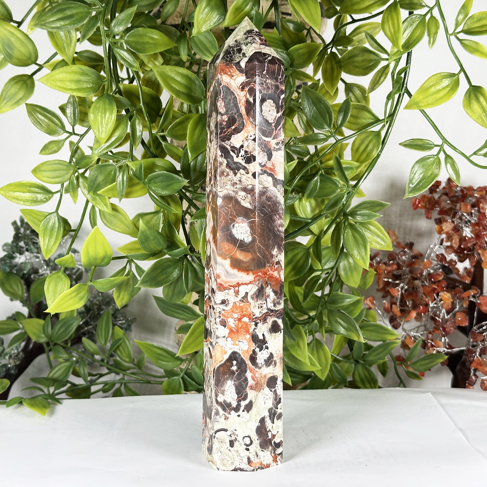 Natural Money Agate Crystal Obelisk Tower - Gem Avenue Retail