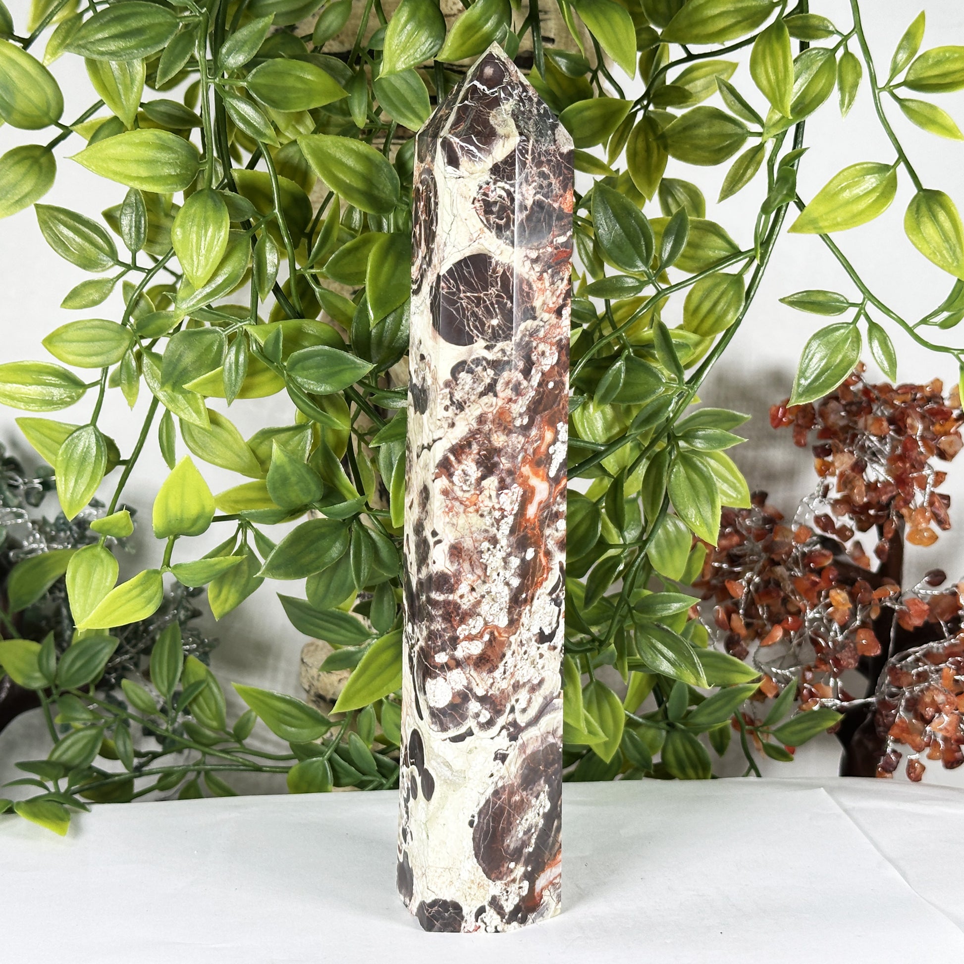 Natural Money Agate Crystal Obelisk Tower - Gem Avenue Retail
