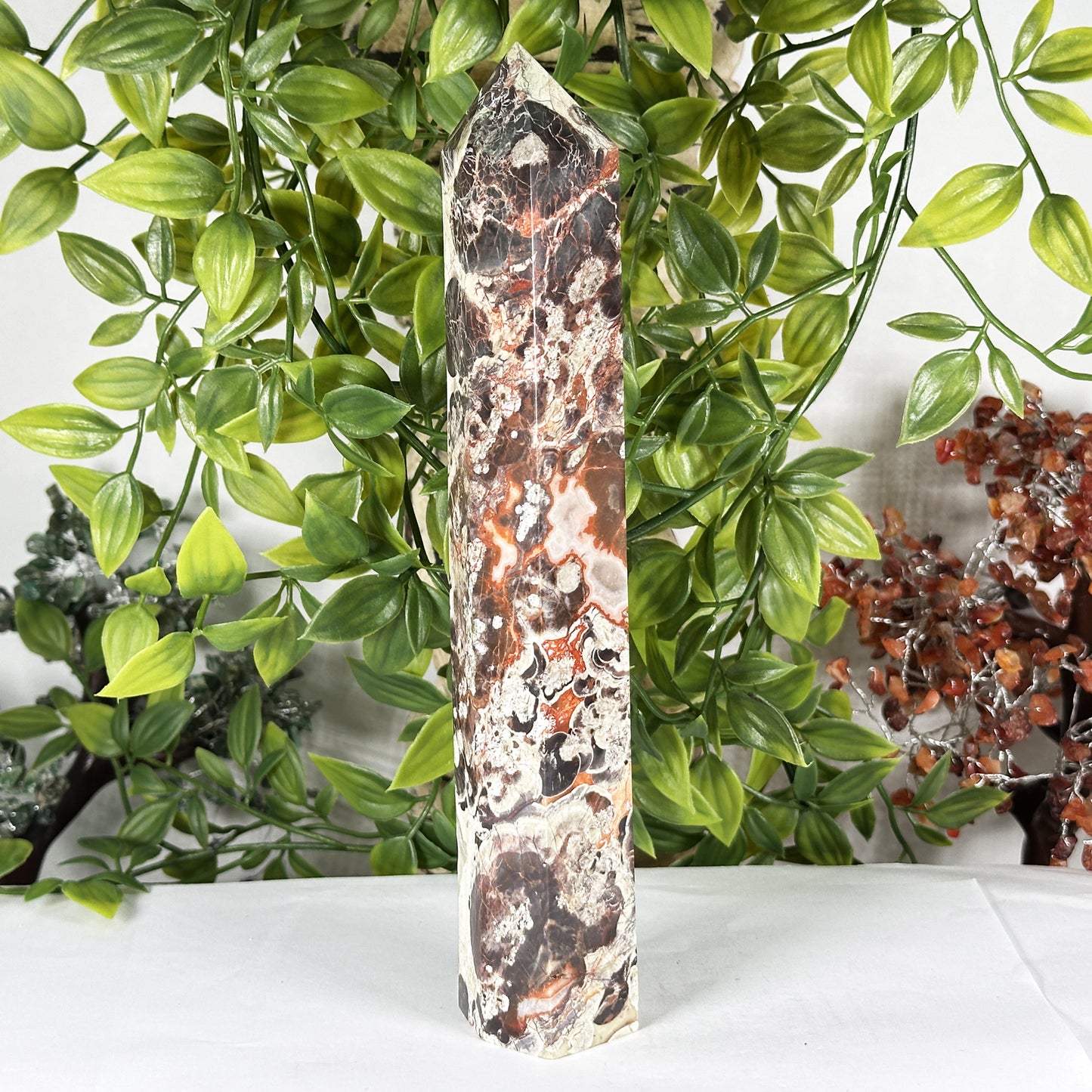 Natural Money Agate Crystal Obelisk Tower - Gem Avenue Retail