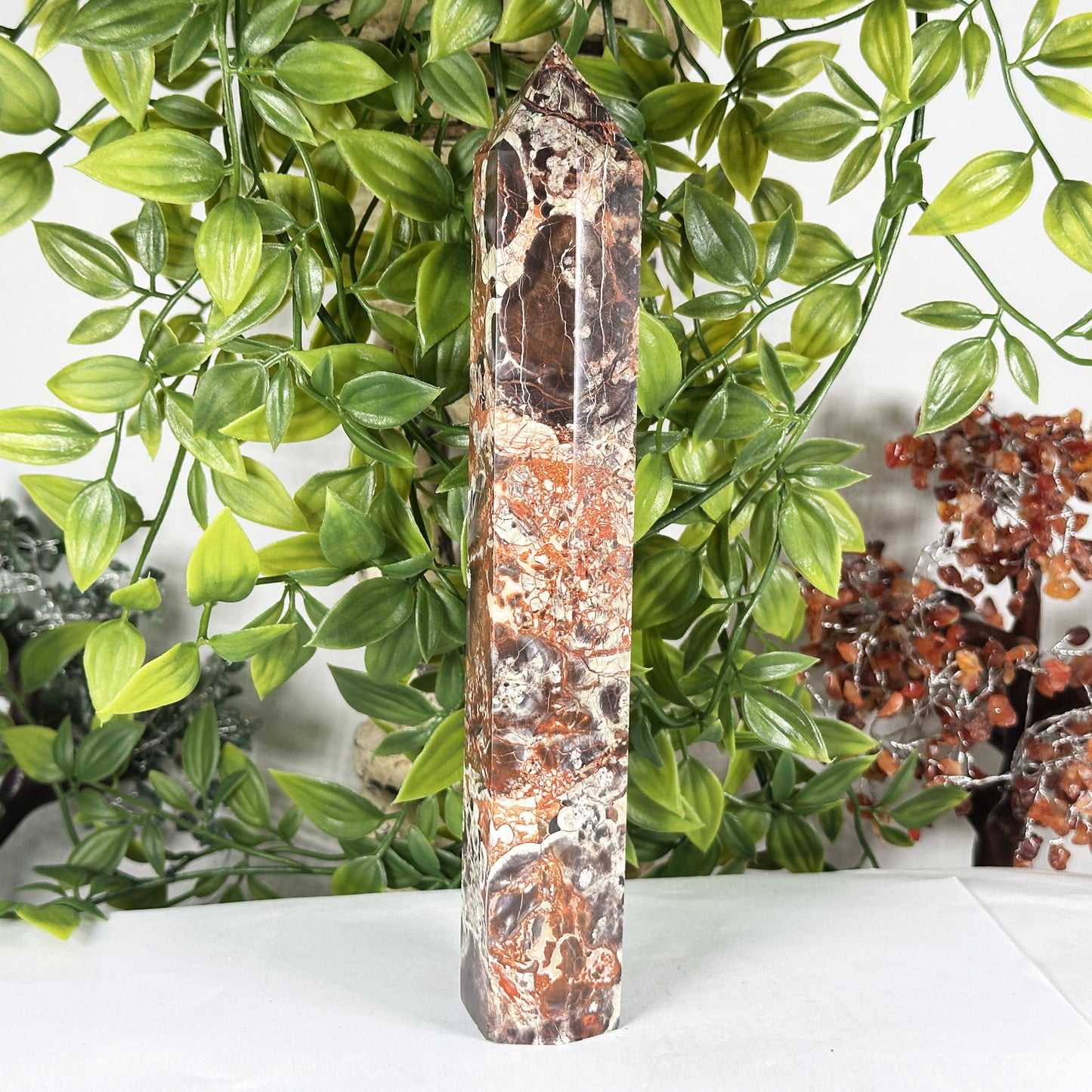 Natural Money Agate Crystal Obelisk Tower  - Gem Avenue Retail