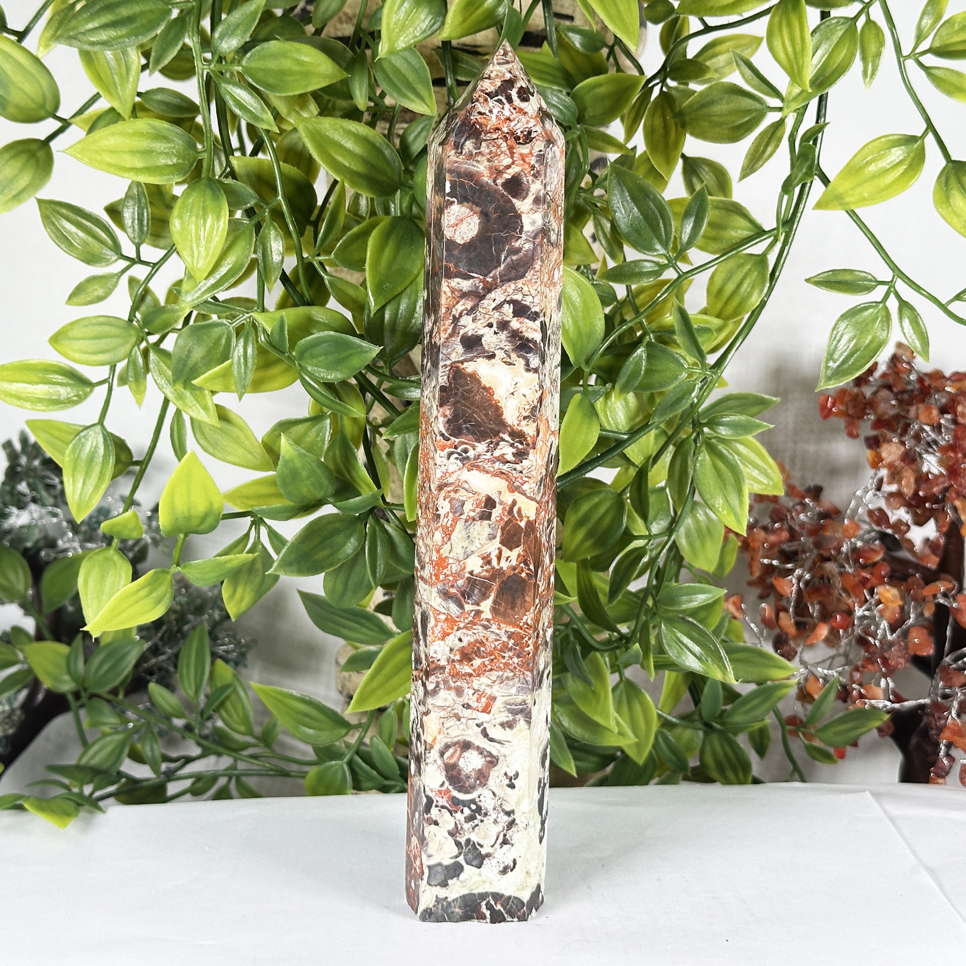 Natural Money Agate Crystal Obelisk Tower  - Gem Avenue Retail