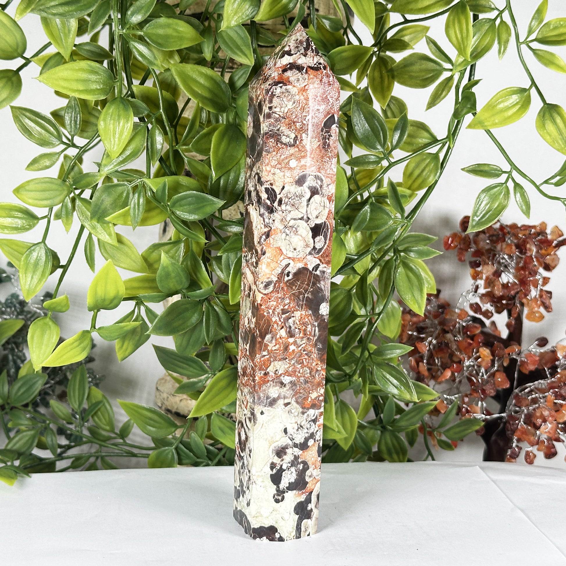 Natural Money Agate Crystal Obelisk Tower  - Gem Avenue Retail