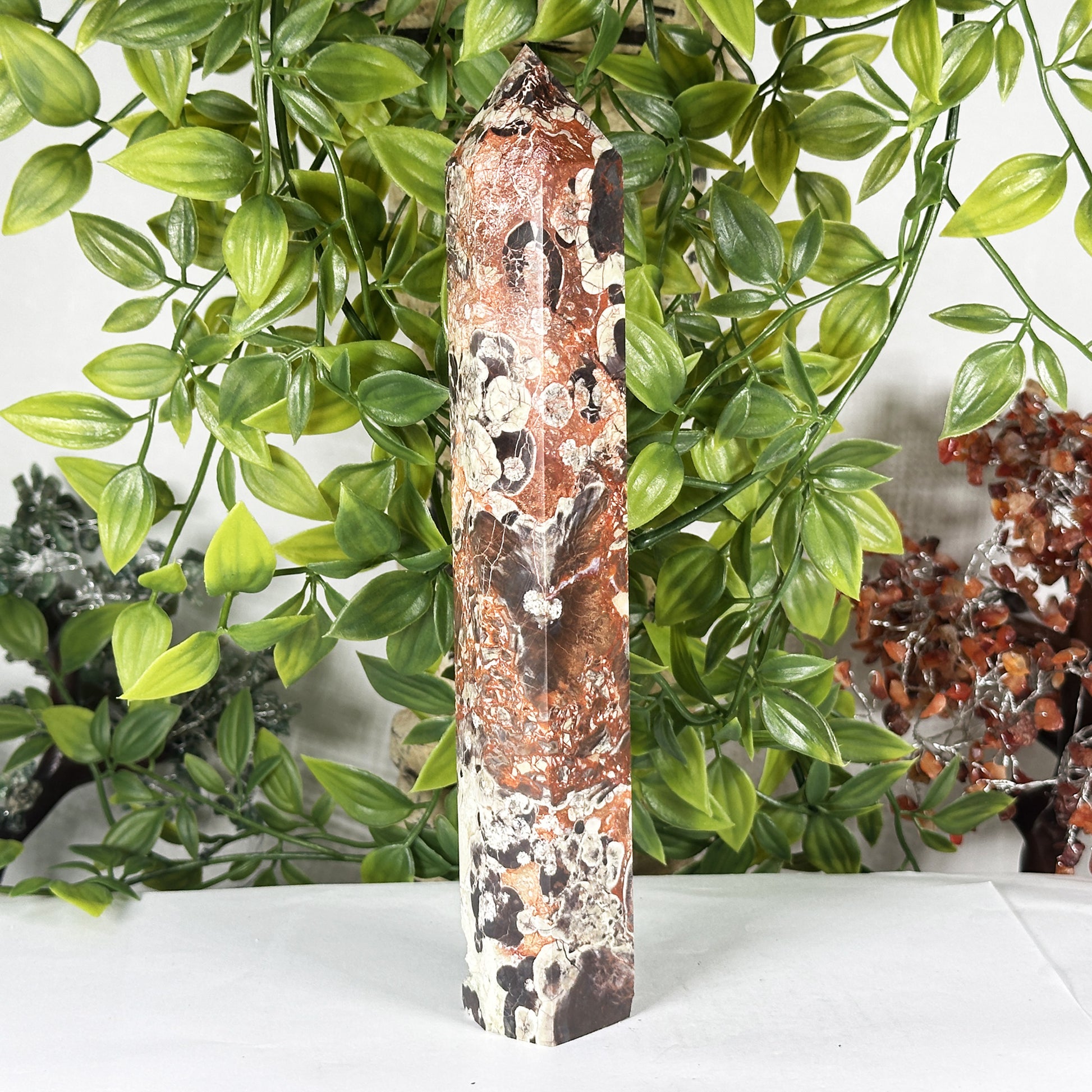 Natural Money Agate Crystal Obelisk Tower  - Gem Avenue Retail