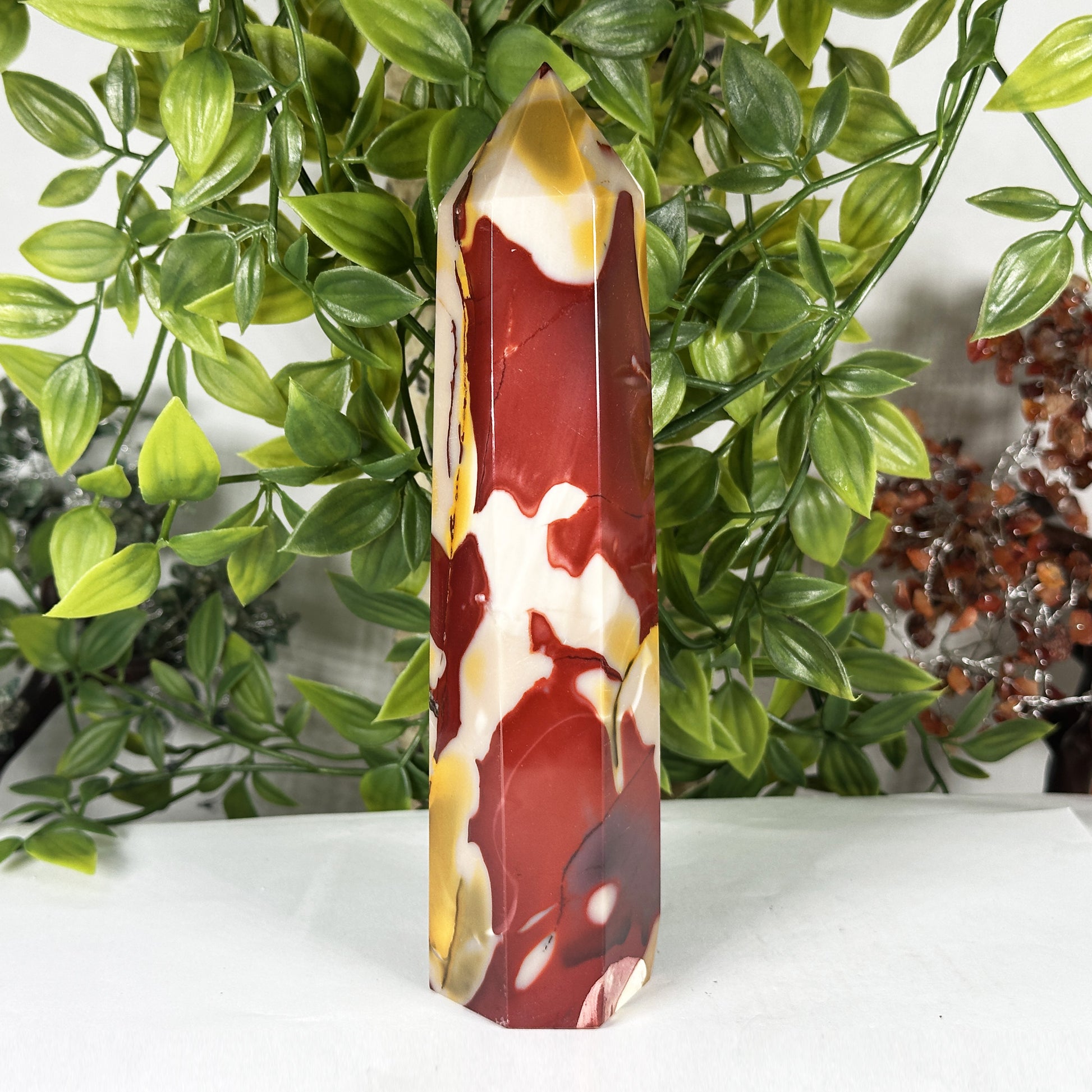 Natural Mookaite Crystal Obelisk Tower - Gem Avenue Retail