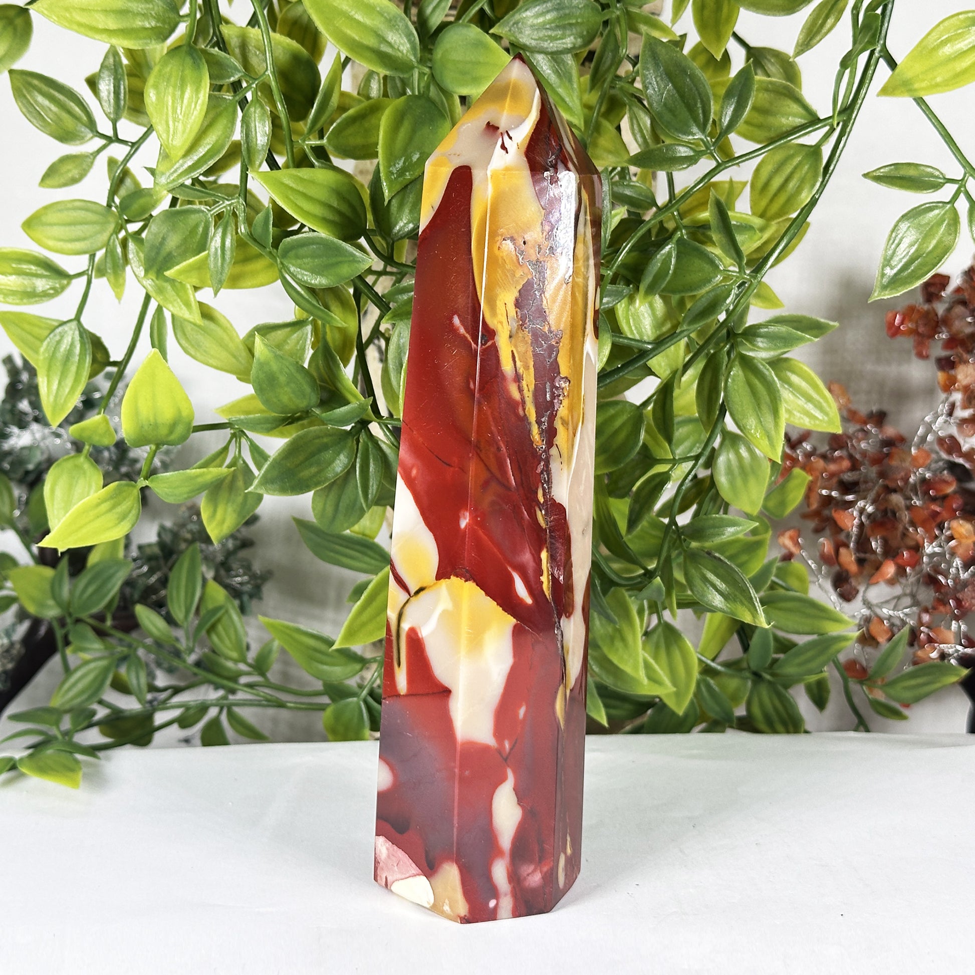 Natural Mookaite Crystal Obelisk Tower - Gem Avenue Retail