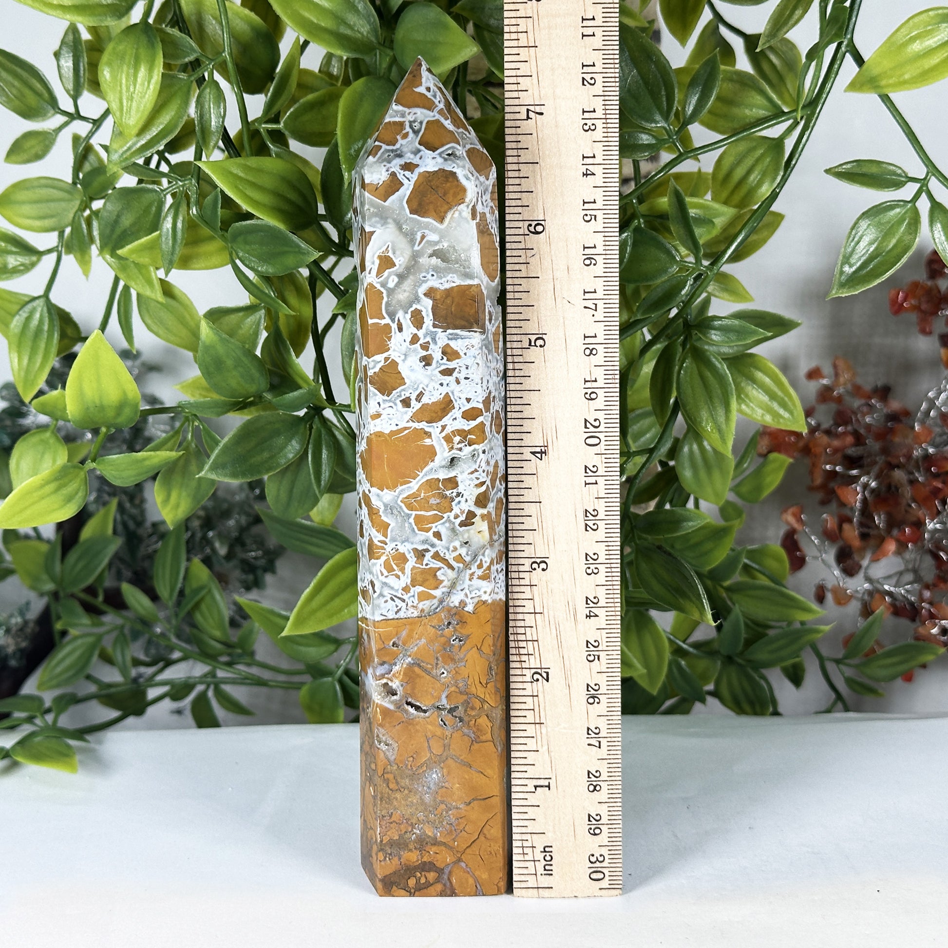 Natural Sea Jasper Crystal Tower - Gem Avenue Retail